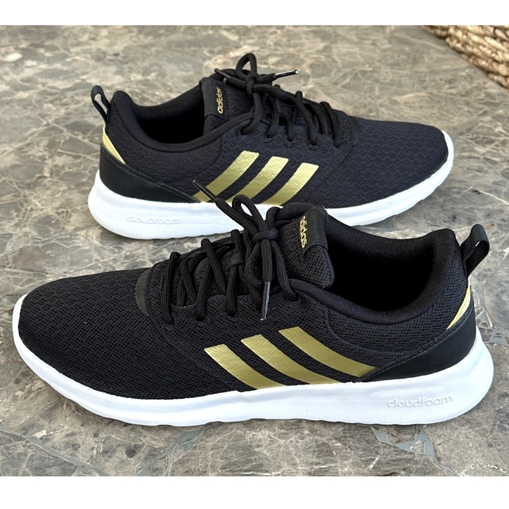 Adidas Womens QT Racer 2.0 H05800 Black Running Shoes Sneakers Size 9
